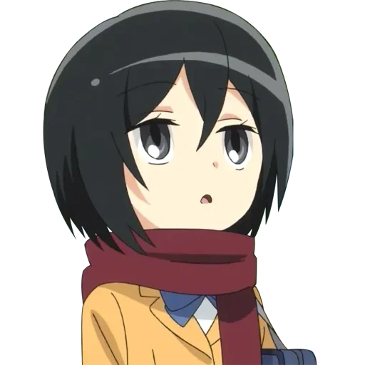 sancha chibi, ataque titã, o ataque dos três deuses titãs, mikasa ackerman junior high, invasão do titan do ensino médio