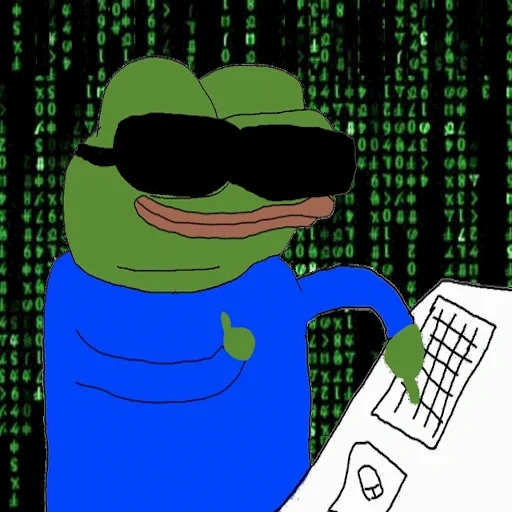 pepe, stampa f, press f pepe, frog pepe programmatore