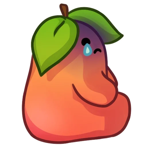 emoji, una pera de manzana, manzana de pera de dibujos animados