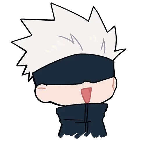 red cliff is lovely, jujutsu kaisen, cartoon character, gojo satorou chibi, lovely cartoon pattern