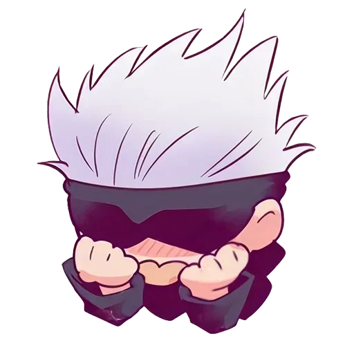 gojo red cliff, octahedral, jujutsu kaisen, cartoon character, gojo satorou chibi