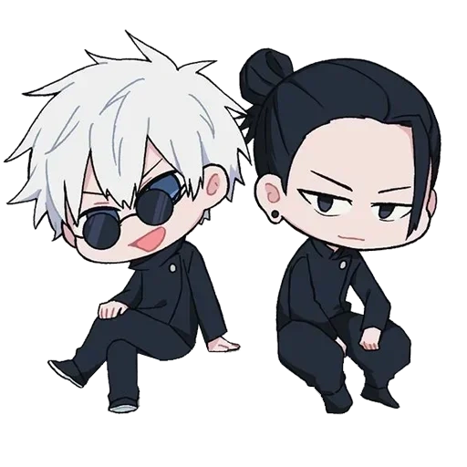 jujutsu kaisen, papel de animación, gojo satoru chibi, patrón lindo de animación