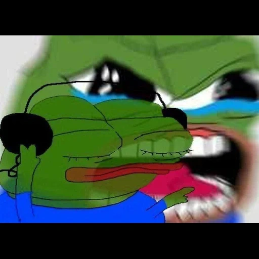 animación, pepe frog, peipei branquias, pepe scream, auriculares pepe