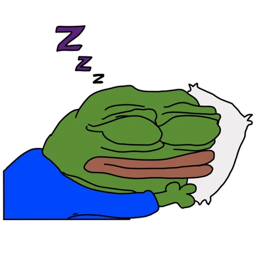 pepe dorme, rospo di pepe, pepe branchie, la rana di pepe, la rana di pepe