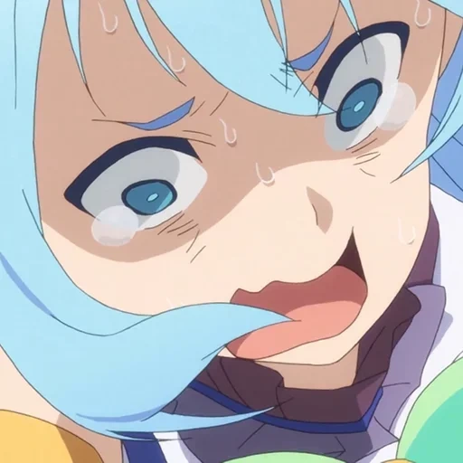 konosuba, konosuba aqua, аква коносуба, аква коносуба гифка, аква коносуба crying