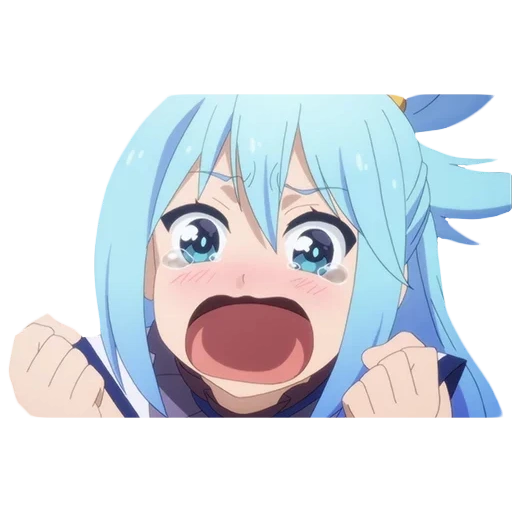 anime di kawai, aqua konosuba, anime konosuba, i personaggi degli anime, acqua kono suba che piange