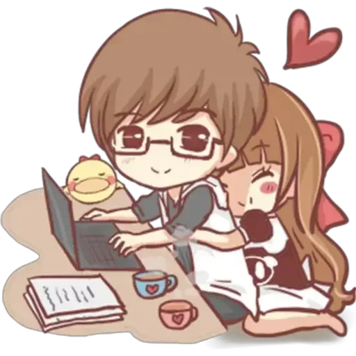 figure, anime lovers, chibi and his wife, anime lovers, love of animation art ov