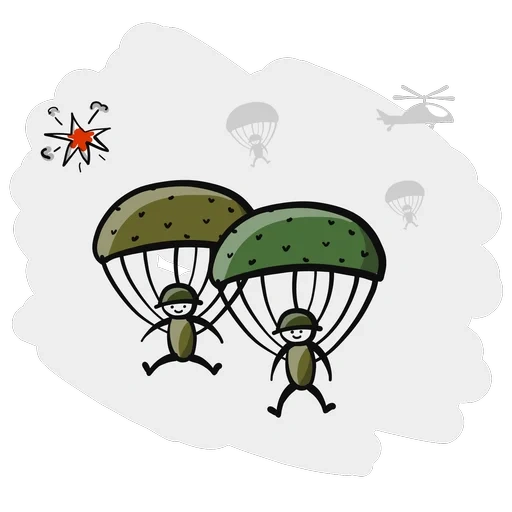 army, военный, парашют клипарт, armed forces day, прыжок парашютом
