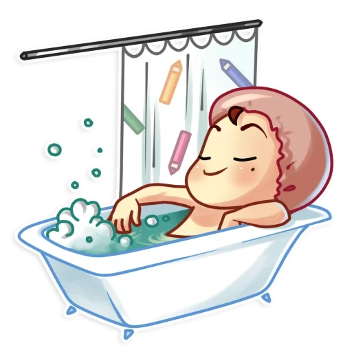 edward bill, vecteur baignoire bébé, garçon lavage dessin animé