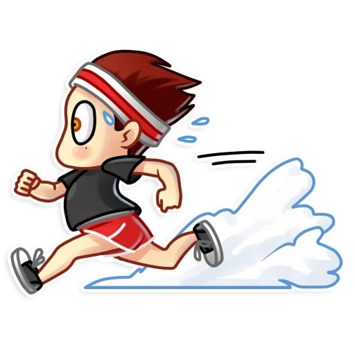 corredor, el niño esta corriendo, ilustración chico, personajes deportivos, juegos de dibujos animados