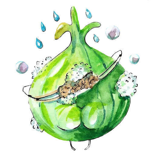 picture, year of ecology, green coconut, vector illustrations, illustrations with watercolors