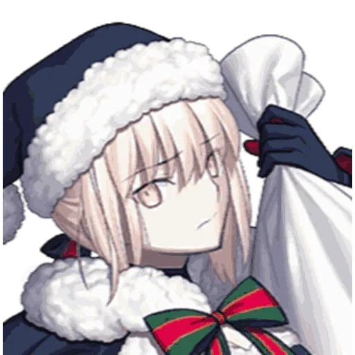 animation art, cartoon characters, fate/grand order, saber art santa claus, cyber alter christmas