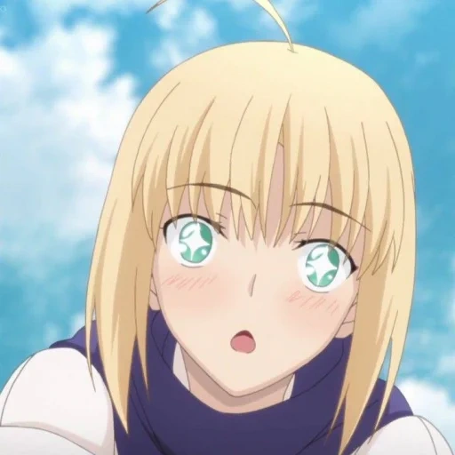 belief animation, cyberface, anime girl, cartoon characters, artoria pendragon