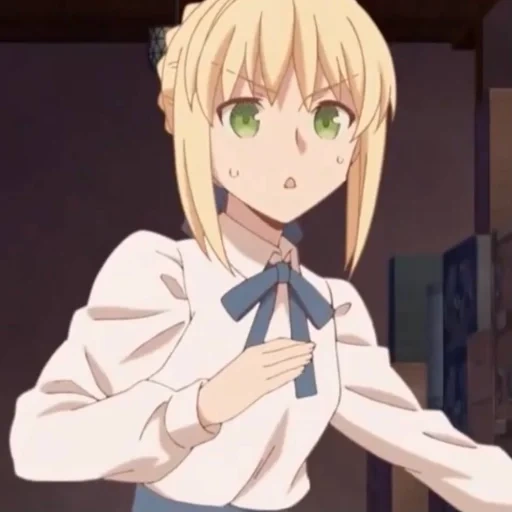 saber, anime mignon, anime girl, anime girl, personnages d'anime