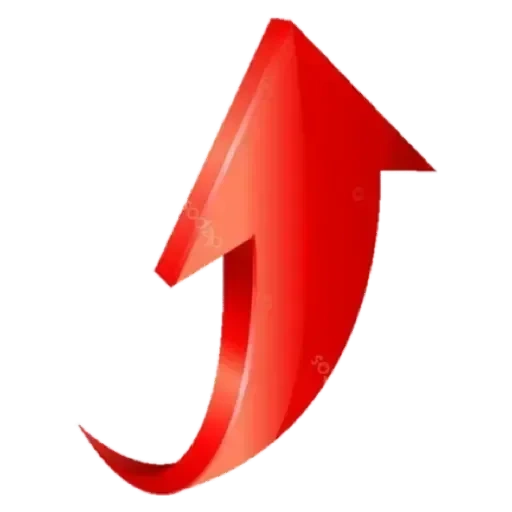 pointer, up arrow, red arrow, red upward arrow, red upward arrow