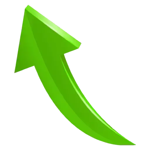 pointer, up arrow, green arrow, green upward arrow, up arrow