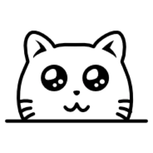 lovely, cute cats, muzzle cat, kitty muzzle, outline cat icon