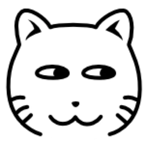 kucing, wajah kucing, ikon kucing, garis besar ikon kucing, vektor kucing mordochka