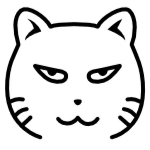 gato, rosto de gato, caixa de cabeça de gato, contorno do rosto do gato, cabeça de gato preto e branco