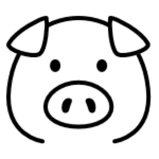 cerdo, cara de cerdo, cara de cerdo, icono de cerdo, icono facial de paperas