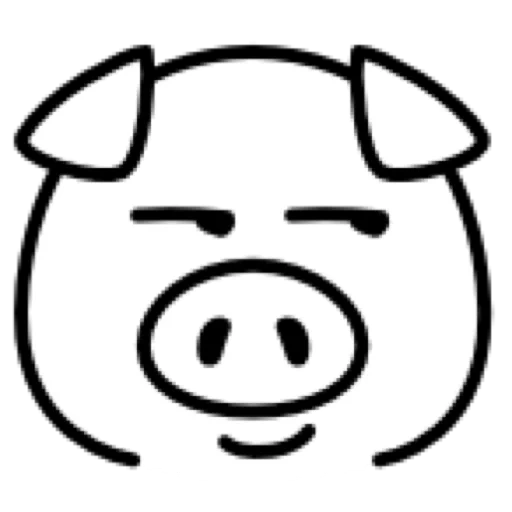 schweines gesicht, schweines gesicht, die mündung des schweinebogos, schweinekopflogo, schweineschablone