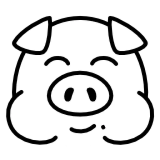 segno di maiale, la faccia di maiale, vettore di maiale, colorazione dei maiali, pigologram pigologram
