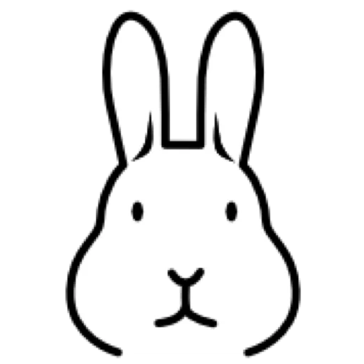кролик, заяц символ, символ зайчик, кролик шаблон, рисунок кролика