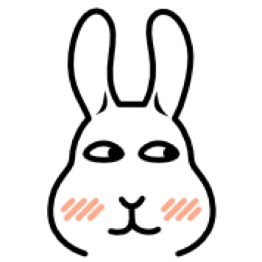 coelho, símbolo da lebre, rosto de coelho, símbolo de coelho, cabeça de coelho estilizada