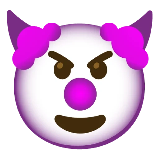 emoticônes, emoticônes, expression démon, chipsht le clown d'expression, expression démon violet