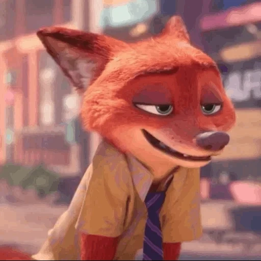 nick wilde, pelli di animali, fox animal city, 3d fox animal city, la volpe furba animal city