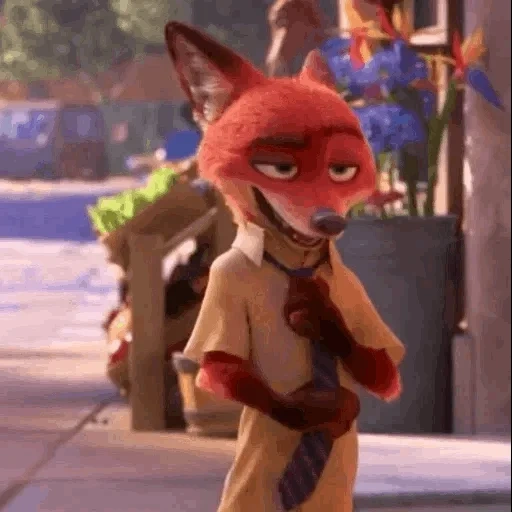 nick wilde, cuirs et peaux, le renard nick wilde, nick l'animal à fourrure, fox animal city