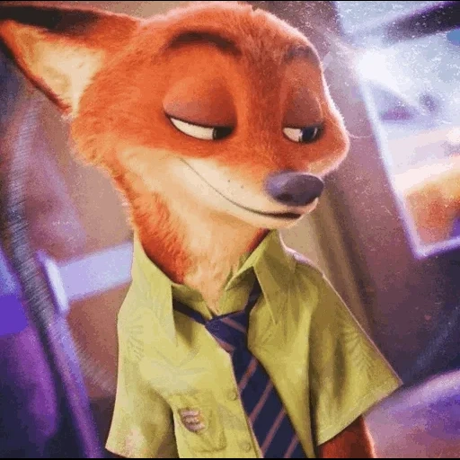 nick wilde, cuirs et peaux, fox animal city, 3d fox zootown, les personnages de zootopia