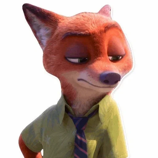 la foxe, volpe in pelle, nick l'orso di pelliccia, beast city nick wilde, pelliccia orso fox adesivo