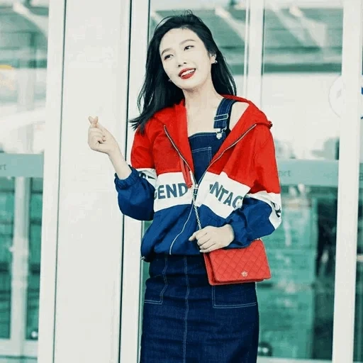 gaya korea, fashion korea, joey red velvet, ala korea, bandara joey red light corduroy