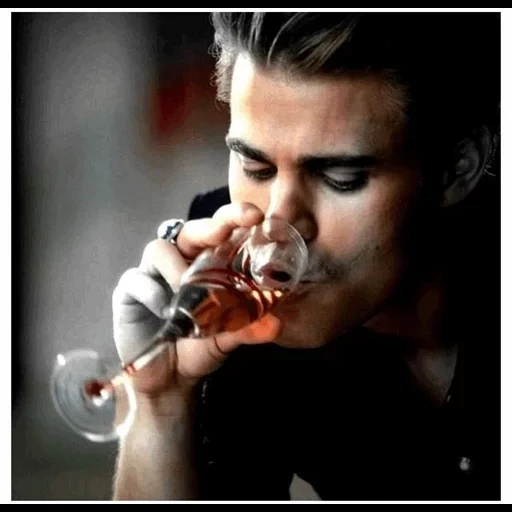 salvatore, paul wesley, stefan trinkt, stefan salvatore, stefan salvatore dunkle seite