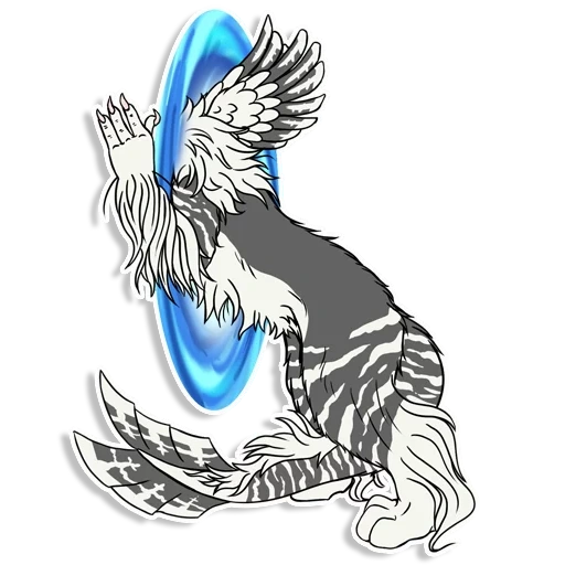 wolf, animation, lone wolf, wolf with wings, water element wolf