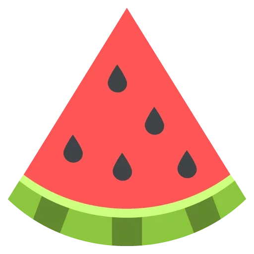 watermelon, эмодзи арбуз, долька арбуза, треугольная долька арбуза, рисунок плоский кусочек арбуза
