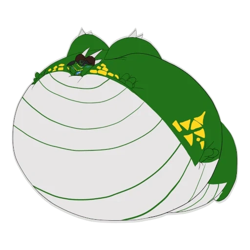 monstro verde, fat art boose, animais verdes, inflação da bola de dragão, gardevoir inflação da barriga