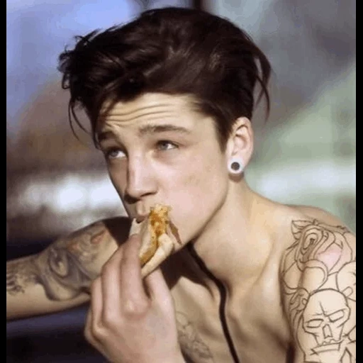 ash stymest, grey cluster, models, the tattoo of a skinny guy, a man with a tattoo