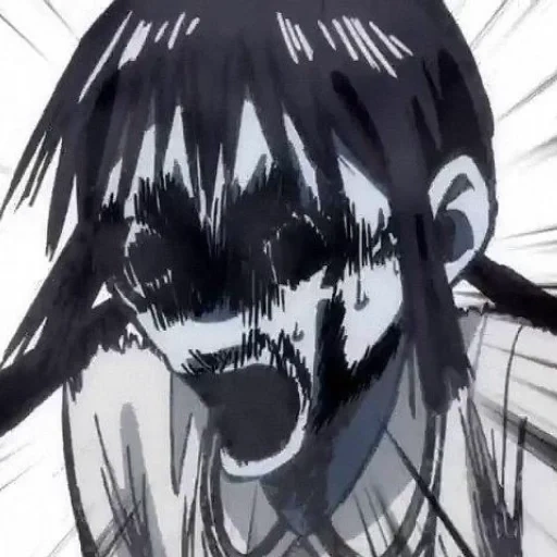 figure, art cartoon, asobi asobase, asobi asobase animation, asobi asobase scream face