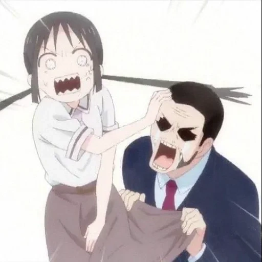 animation, figure, cartoon character, asobi asobase face, asobi asobase olivia brother