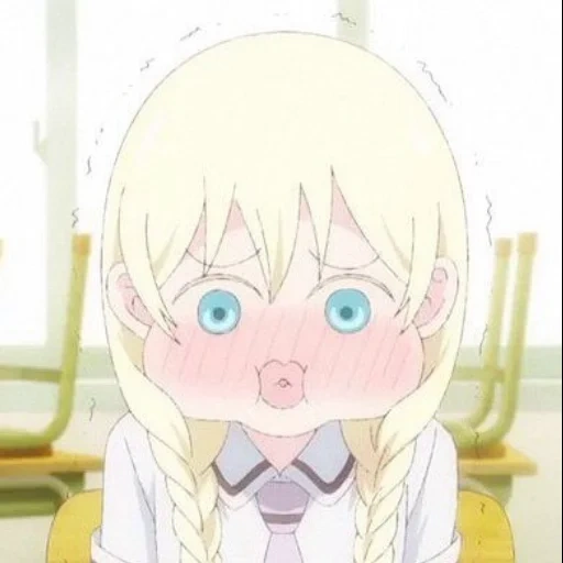 animation, anime girl, asobi asobase, cartoon character, olivia asobi asobas