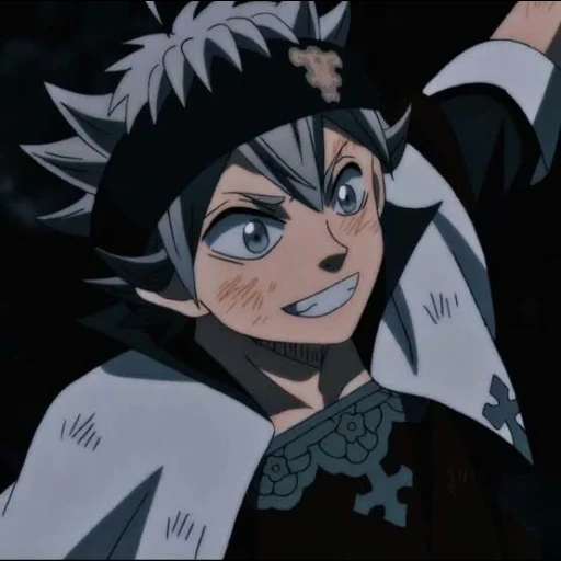 asta jr, asta black semanggi, asta semanggi hitam, anime hitam semanggi empat daun, asta black clover gif