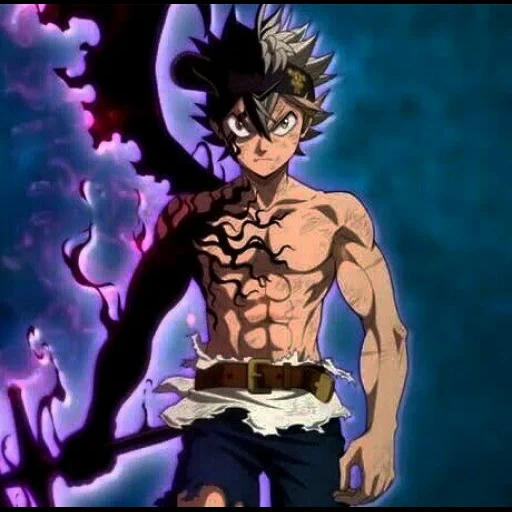 black clover, black clover asta, черный клевер аста, аста аниме чёрный клевер, астер демонической форме