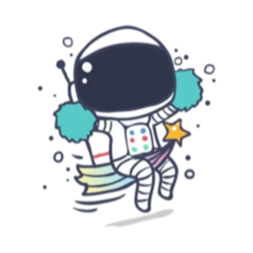 astronot, astronot, kartun astronot, astronot yang lucu, pola astronot