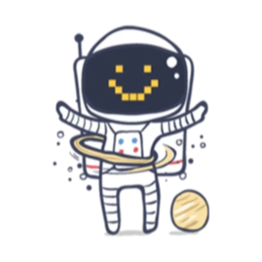 космонавт, astronaut, астронавт скетч, милые космонавты, astronaut illustration