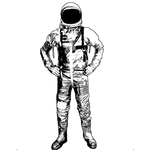 pakaian luar angkasa, sketsa astronot, grafik astronot, astronot, ilustrasi pakaian luar angkasa
