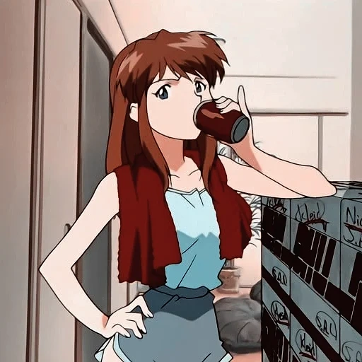 evangelion, anime girls, evangelion de anime, asuka langley surya, screenshot de asuka 1996