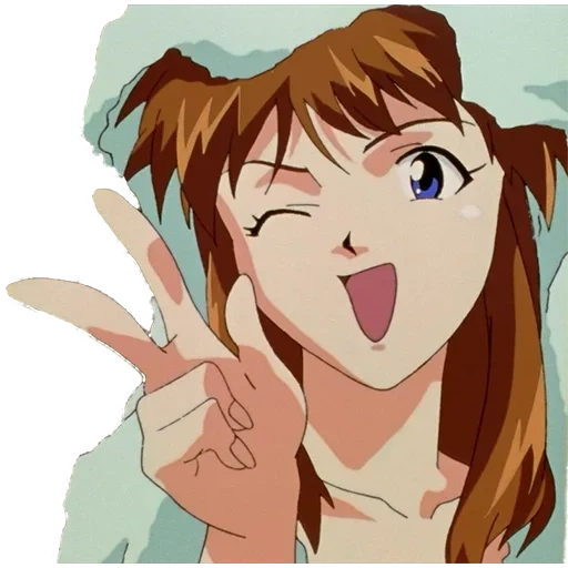 evangelical, cartoon asuka, cartoon characters, gospel of asuka 1995, asuka langley smiled screenshot in 1995