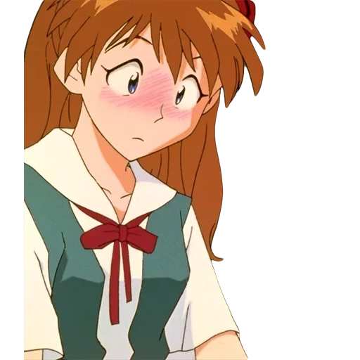 аниме, аска аниме, asuka blushed, аниме персонажи, евангелион аска смущение